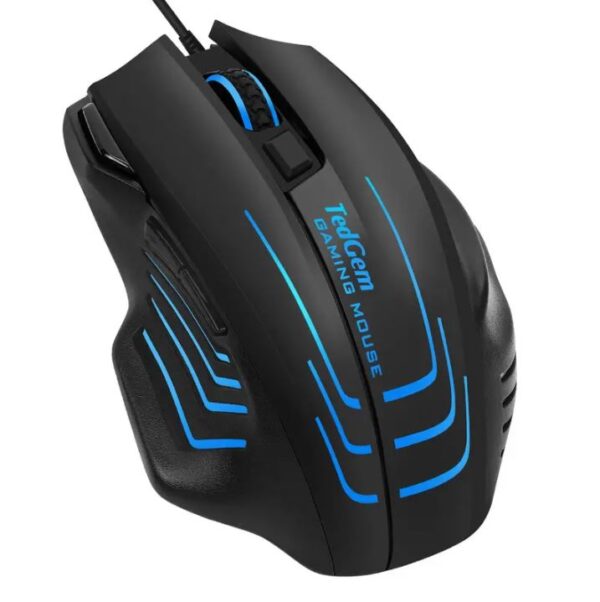 Ratón para juegos, TedGem con cable computadora con cable para juegos de PC con cable Hasta 7500 DPI, 7 botones programables, Mouse ergonómicos para Windows XP, Vista, WIN7, WIN8, Win10, MAC