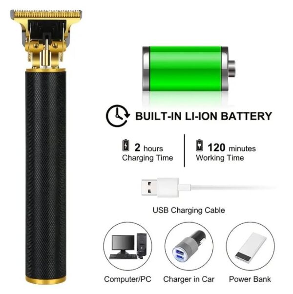 Maquina de pelar eléctrica, cortadora de cabello inalámbrica, para corte de cabello, cortadora profesional, recargable por USB - Imagen 3