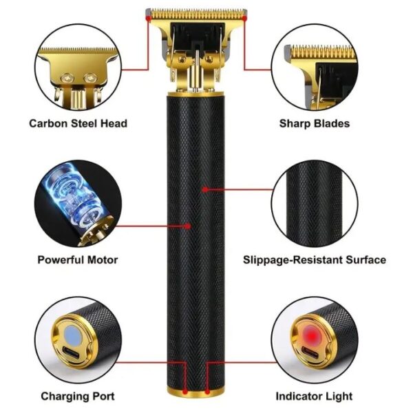 Maquina de pelar eléctrica, cortadora de cabello inalámbrica, para corte de cabello, cortadora profesional, recargable por USB - Imagen 5